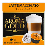 AROMA GOLD LATTE MACCHIATO Flavor Coffee Capsules Box for Dolce Gusto Machines