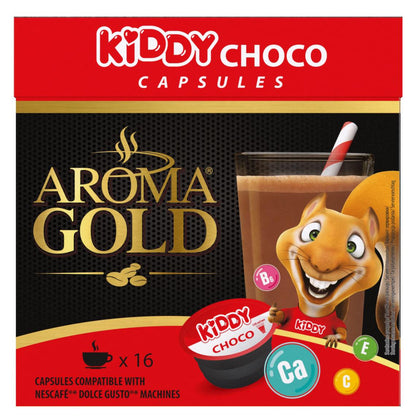 AROMA GOLD KIDDY CHOCO Flavor Chocolate Capsules Box for Dolce Gusto Machines