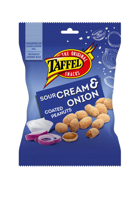 6 TAFFEL SOUR CREAM & ONION Coated Peanuts 140g 4.9oz