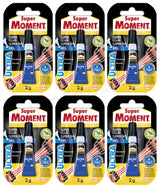 6 SUPER MOMENT ULTRA GEL Flexible Waterproof Super Glue Strong Instant Adhesive