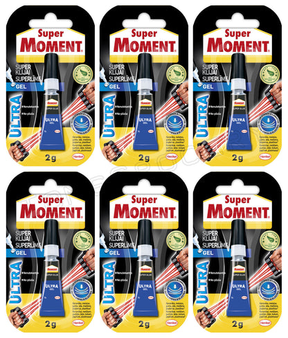 6 SUPER MOMENT ULTRA GEL Flexible Waterproof Super Glue Strong Instant Adhesive