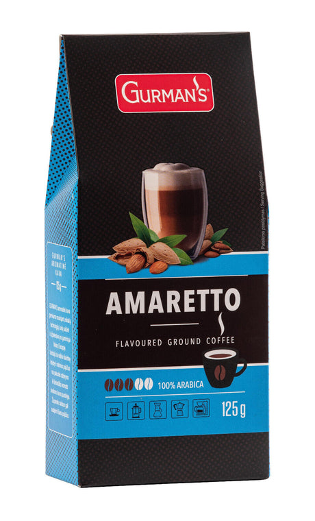 3 GURMANS AMARETTO Flavor Ground Coffee 125g 4.4oz