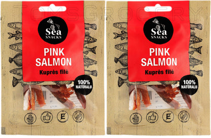 2 SEA SNACKS PINK SALMON Natural Dried Fish Snack 30g 1.05oz