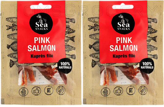 2 SEA SNACKS PINK SALMON Natural Dried Fish Snack 30g 1.05oz