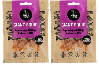 2 SEA SNACKS GIANT SQUID Natural Dried Fish Beer Snack 30g 1.05oz