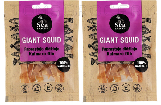 2 SEA SNACKS GIANT SQUID Natural Dried Fish Snack 30g 1.05oz