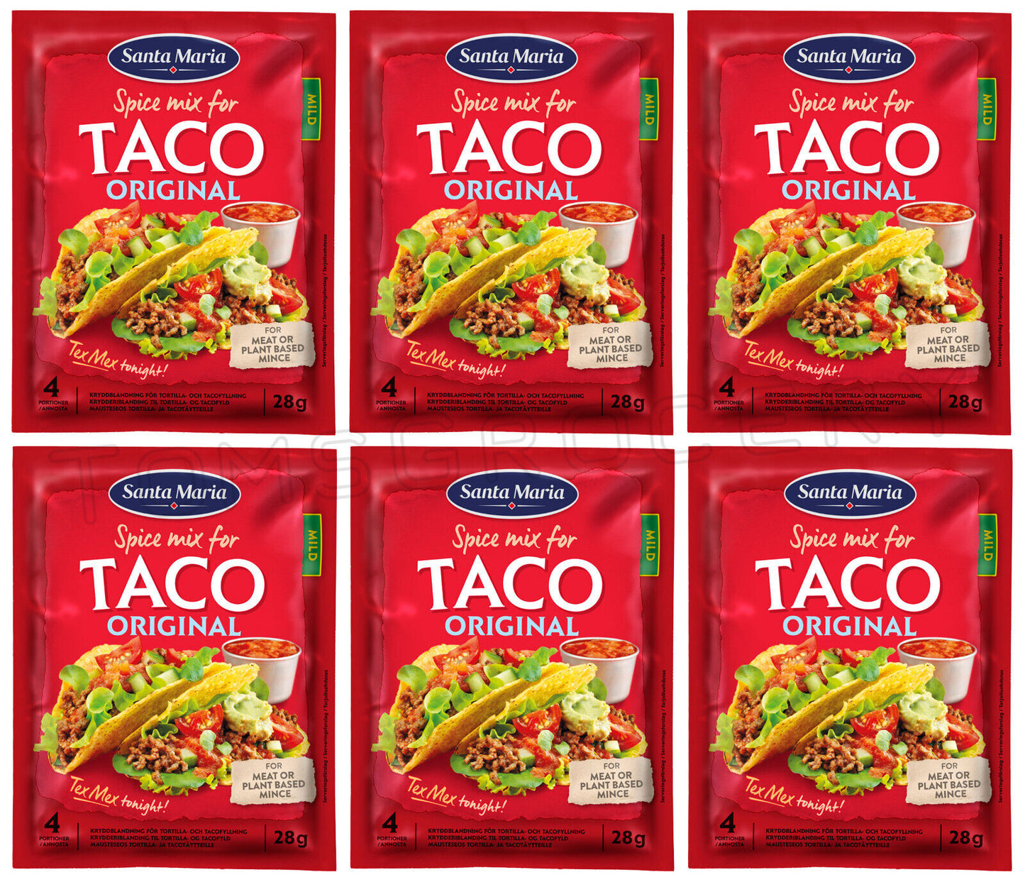 6 SANTA MARIA TACO Original Seasoning Mix Chili, Cumin & Oregano Mild Blend