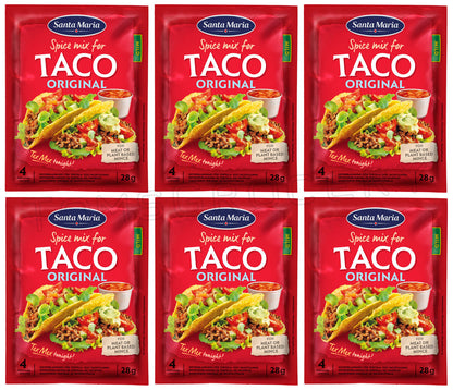 6 SANTA MARIA TACO Original Seasoning Mix Chili, Cumin & Oregano Mild Blend