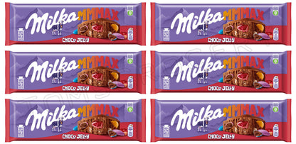 6 MILKA MMMAX CHOCO JELLY Milk Chocolate Bars European Sweets 250g 8.8oz