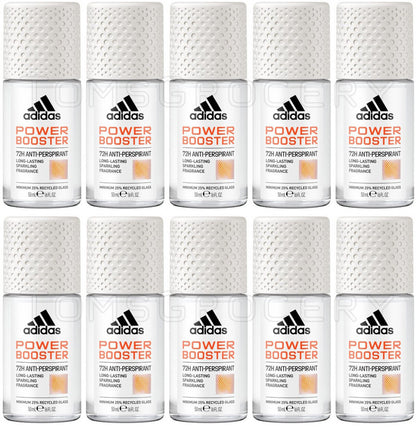 10 ADIDAS POWER BOOSTER 72H Protection Antiperspirant Roll On Deodorant 50ml