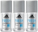 3 ADIDAS MEN FRESH 48H Dry Freshness Antiperspirant Roll On Deodorant 50ml