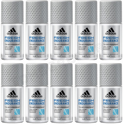 10 ADIDAS MEN FRESH ENDURANCE 72H Antiperspirant Roll On Deodorant 50ml
