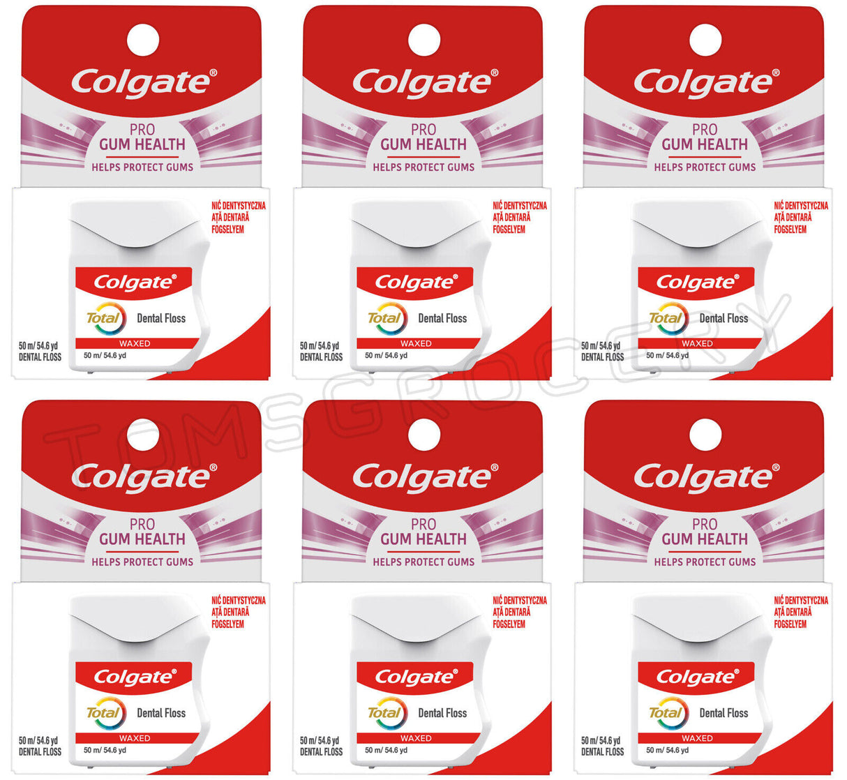 6 COLGATE PRO GUM HEALTH Interdental Daily Floss for Healthy Teeth 50m