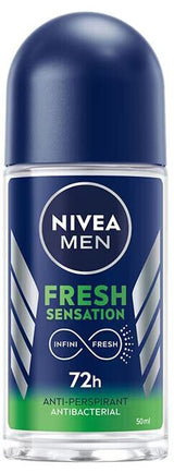 3 NIVEA MEN FRESH SENSATION Antibacterial 72h Roll On Deodorant Anti-Perspirant