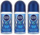 3 NIVEA MEN FRESH ACTIVE Long Lasting 48h Roll On Deodorant Anti-Perspirant