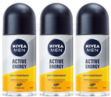 3 NIVEA MEN ACTIVE ENERGY Energizing 48h Roll On Deodorant Anti-Perspirant 50ml