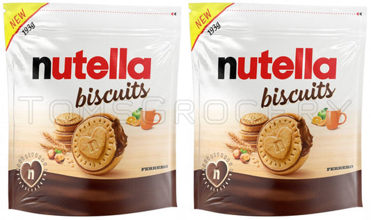 2 NUTELLA BISCUITS Crunchy Cookies with Chocolate Filling Party Snacks 193g