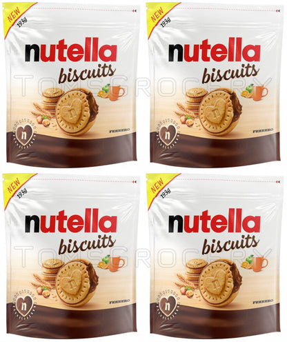 4 NUTELLA BISCUITS Crunchy Cookies with Chocolate Filling Party Snacks 193g