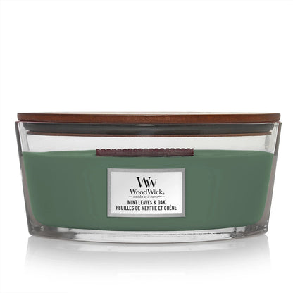 WOODWICK MINT LEAVES & OAK Scented Ellipse Jar Candle 453g 16oz