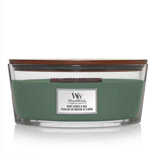 WOODWICK MINT LEAVES & OAK Scented Ellipse Jar Candle 453g 16oz