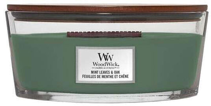 WOODWICK MINT LEAVES & OAK Scented Ellipse Jar Candle 453g 16oz