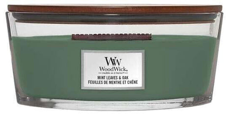 WOODWICK MINT LEAVES & OAK Scented Ellipse Jar Candle 453g 16oz