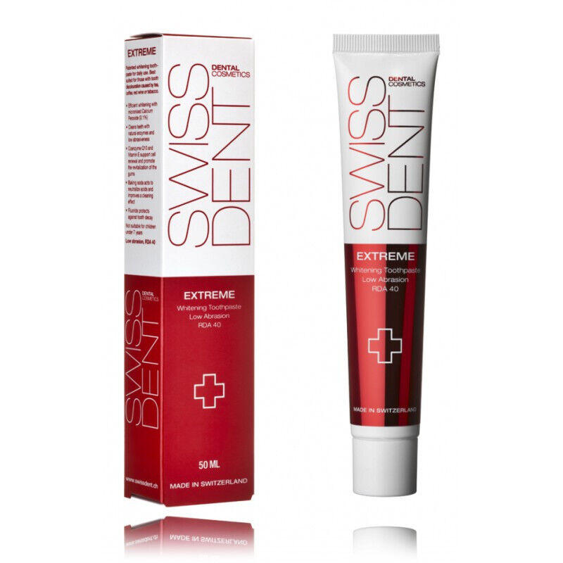 2 SWISSDENT Extreme Whitening Toothpaste Low Abrasion RDA40 50ml