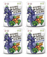 4 VERI BERI BLUEBERRY 100% Natural Vegan Sugar Free Gummy Stripes 50g 1.7oz