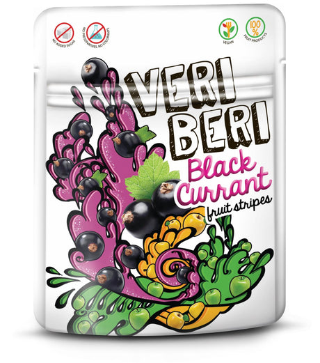 10 VERI BERI CHERRY 100% Natural Vegan Sugar Free Gummy Stripes Bundle 50g 1.7oz
