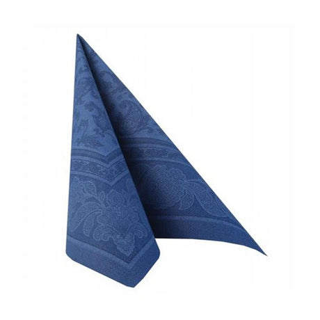 Napkins ROYAL Collection 1/4 Fold DARK BLUE Ornaments 40 x 40 cm 15.75 x 15.75in