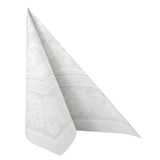 Napkins ROYAL Collection 1/4 Fold WHITE Ornaments 40 x 40 cm 15.75 x 15.75in