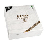 Napkins ROYAL Collection 1/4 Fold WHITE Ornaments 40 x 40 cm 15.75 x 15.75in