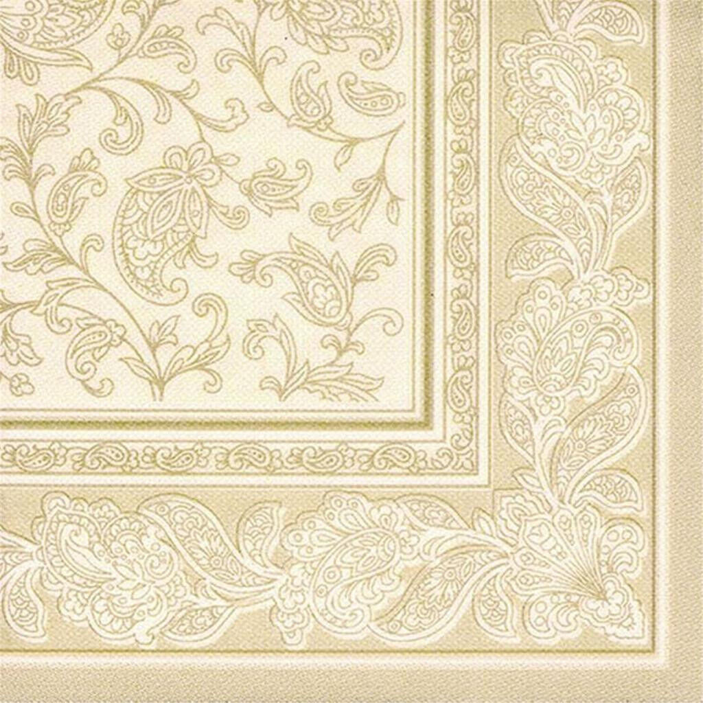 Napkins ROYAL Collection 1/4 Fold CHAMPAGNE Ornaments 40 x 40 cm 15.75 x 15.75in