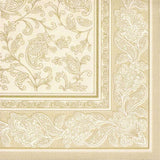 Napkins ROYAL Collection 1/4 Fold CHAMPAGNE Ornaments 40 x 40 cm 15.75 x 15.75in
