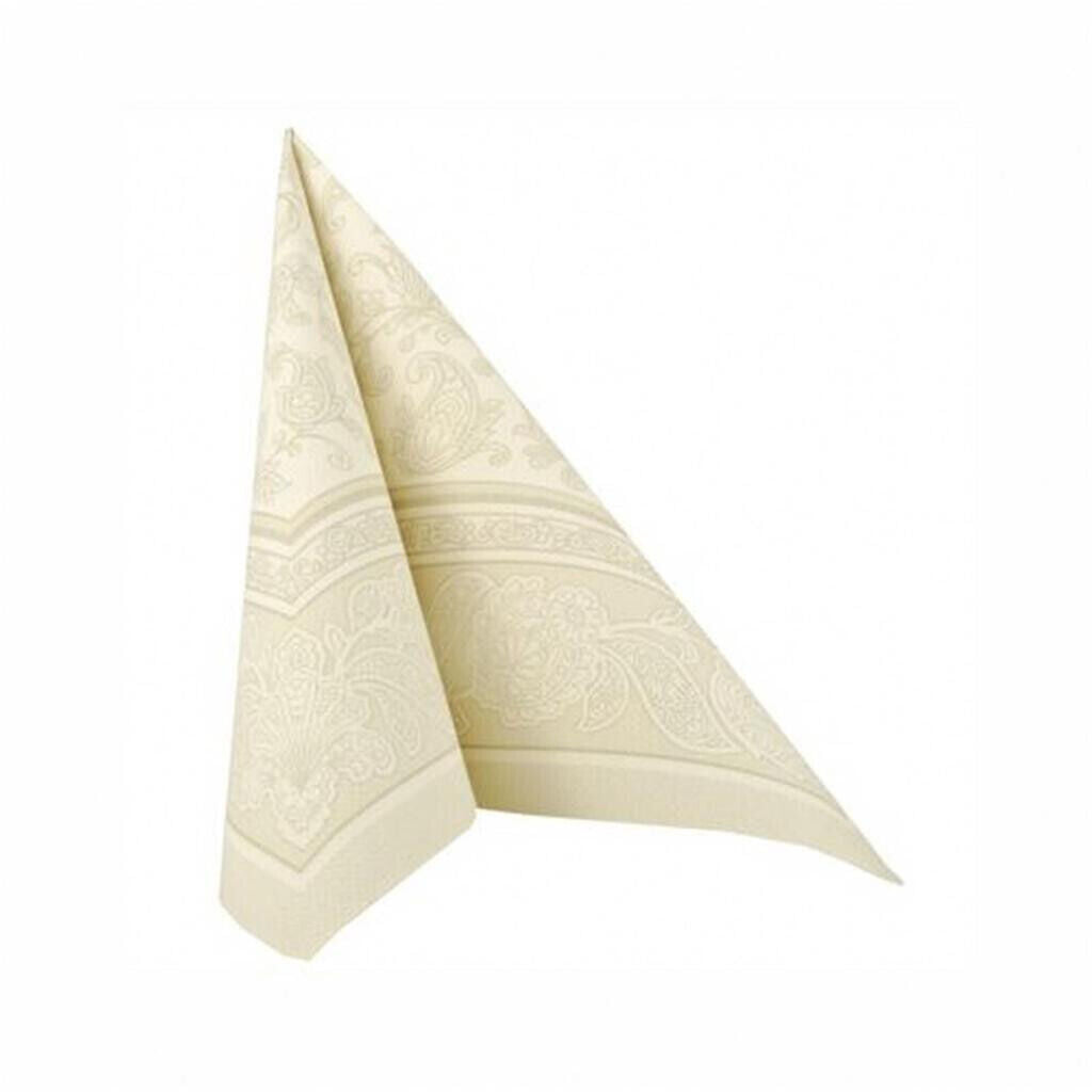 Napkins ROYAL Collection 1/4 Fold CHAMPAGNE Ornaments 40 x 40 cm 15.75 x 15.75in