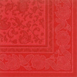 Napkins ROYAL Collection 1/4 Fold RED Ornaments 40 x 40cm 15.75 x 15.75in