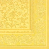 Napkins ROYAL Collection 1/4 Fold YELLOW Ornaments 40 x 40cm 15.75 x 15.75in