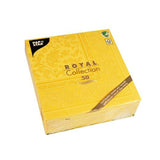 Napkins ROYAL Collection 1/4 Fold YELLOW Ornaments 40 x 40cm 15.75 x 15.75in