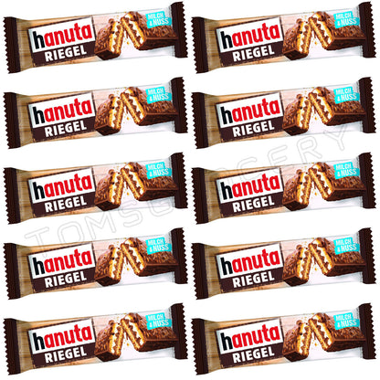 10 HANUTA RIEGEL Crispy Milk Chocolate Wafers with Nuts European Snacks Treats