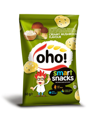 6 OHO CREAMY MUSHROOM Flavor Chips Low Fat Corn Snacks Crisps 60g 2.1oz