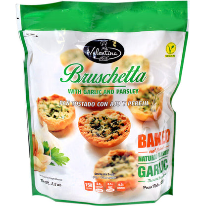 5 VALENTINA BRUSCHETTA with Garlic & Parsley Baked Bread Snacks 150g 5.3oz