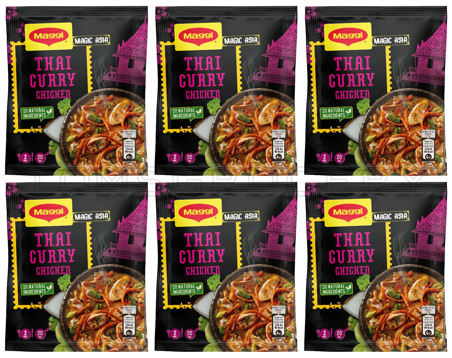 6 MAGGI THAI CURRY CHICKEN Preparation Seasoning Spice Mix 34g 1.2oz