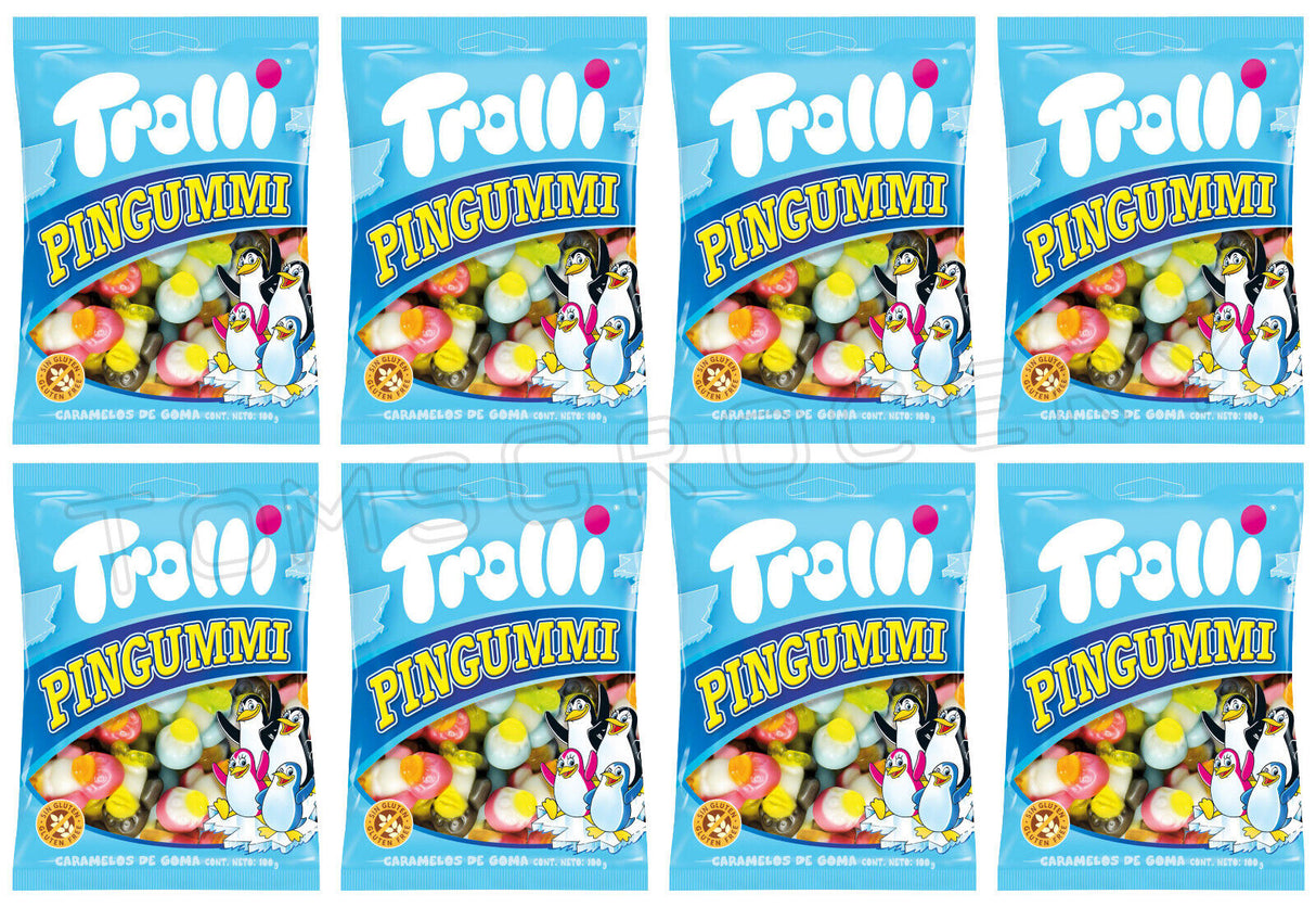 8 TROLLI PINGUMMI Natural Gummies German Sweets Candy Penguin Shape 175g 6.1oz
