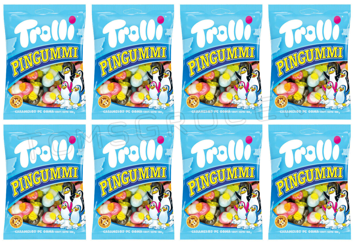 8 TROLLI PINGUMMI Natural Gummies German Sweets Candy Penguin Shape 175g 6.1oz