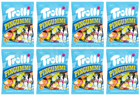 8 TROLLI PINGUMMI Natural Gummies German Sweets Candy Penguin Shape 175g 6.1oz