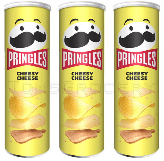 3 PRINGLES CHEESY CHEESE Flavor Potato Chips Snacks 165g 5.8oz