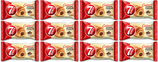 7DAYS Croissants with Cream Cookies Filling Fun Snacks Sweets 12 x 60g 2.1oz