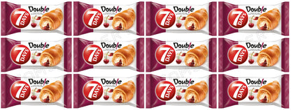 7DAYS Croissants with Vanilla & Sour Cherry Filling Snacks Sweets 12 x 60g 2.1oz