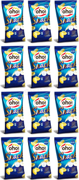 12 OHO SOUR CREAM & ONION Flavor Puffed Salty Wheat Snacks Crisps 35g 1.23oz