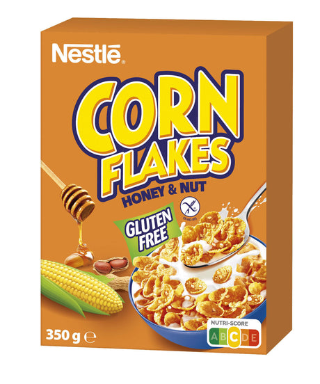 4 CORN FLAKES Honey & Nut Gluten Free Breakfast Cereal Boxes 350g 12oz